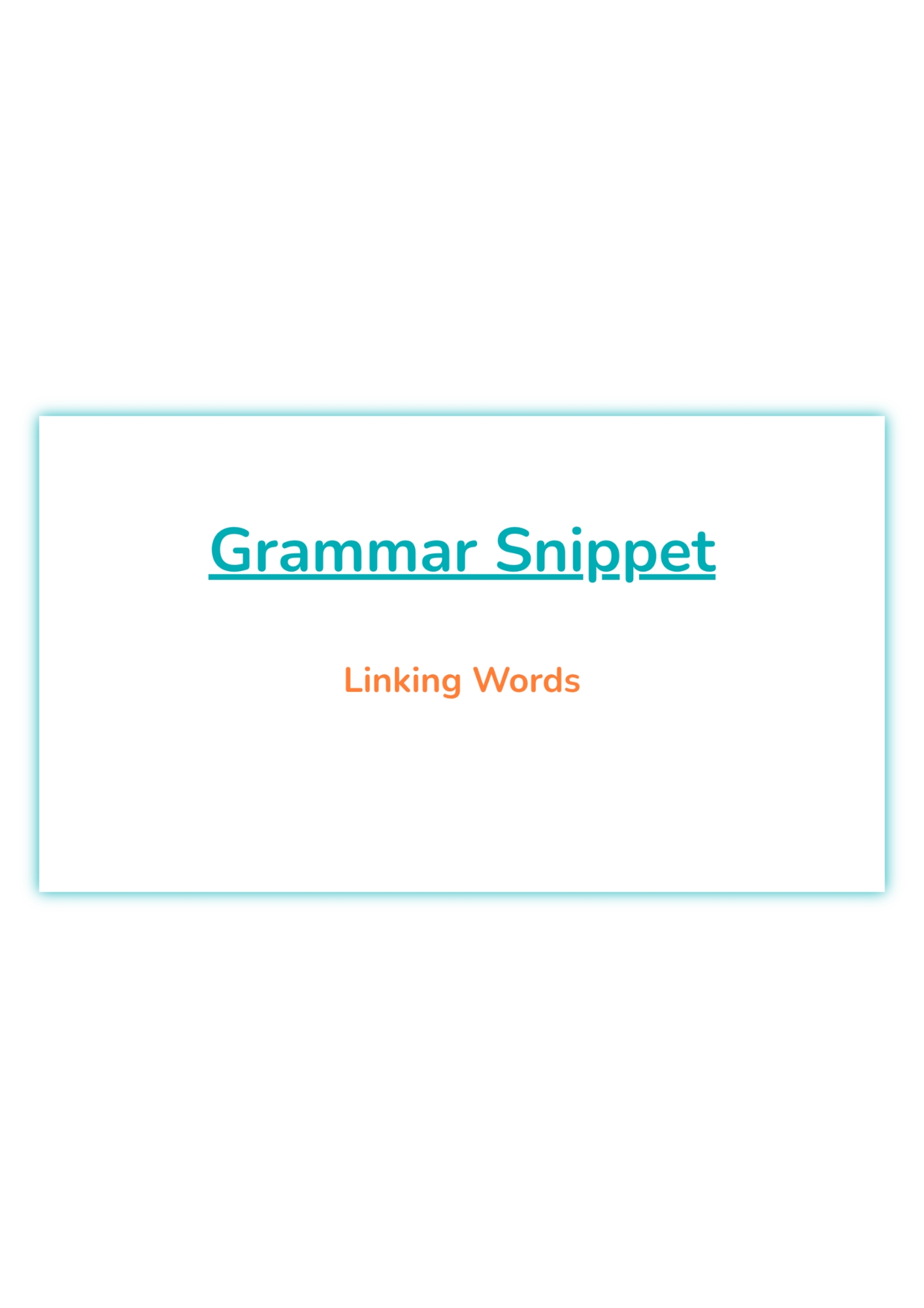 Linking Words in Saudi Arabic Grammar Snippet